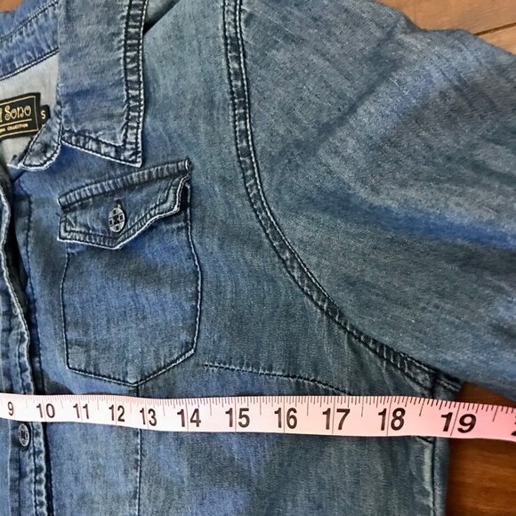 Ci Sono Denim Collection Women's Button Front Blue Jean Denim Dress.‎ Size S - Picture 10 of 11